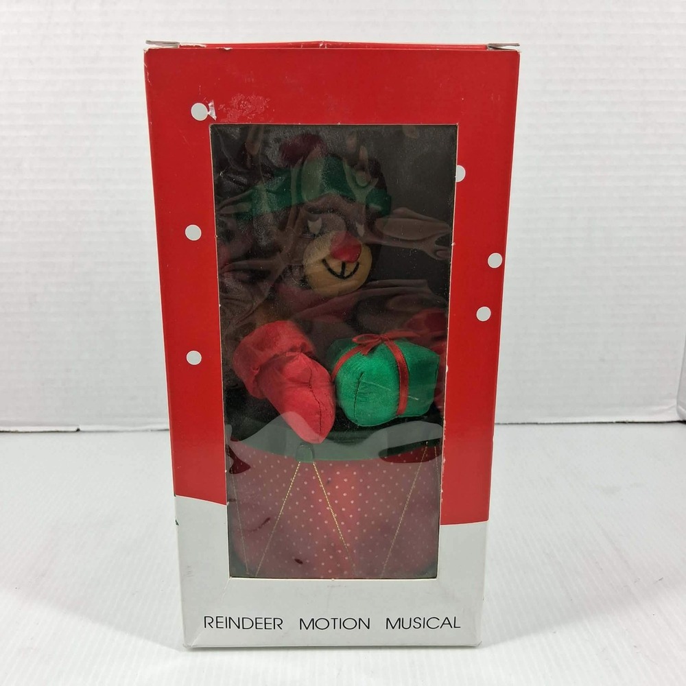 Vintage 1992 International Silver Co Reindeer Motion Musical Jingle Bells Toy